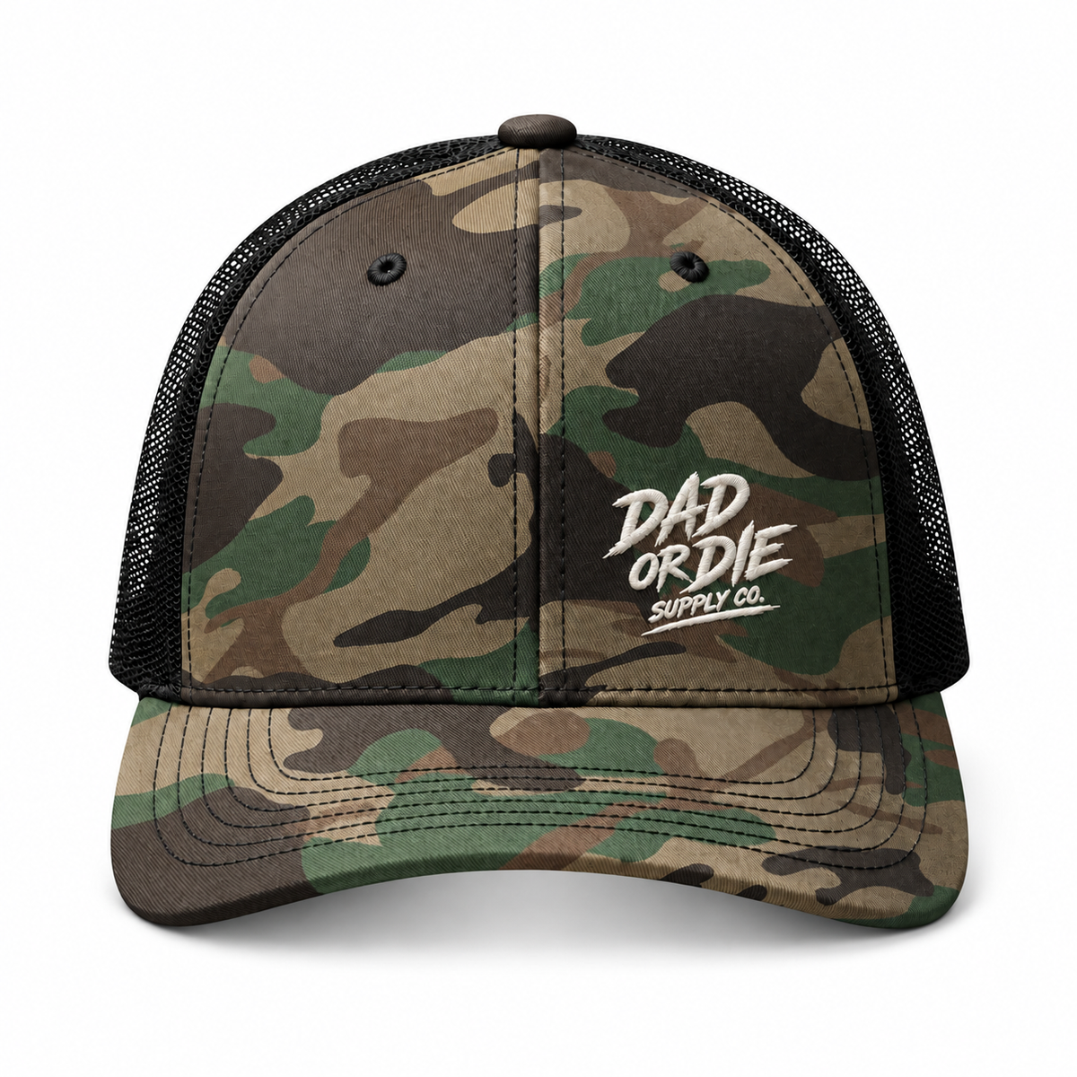 Dad or Die Woodland Trucker Hat